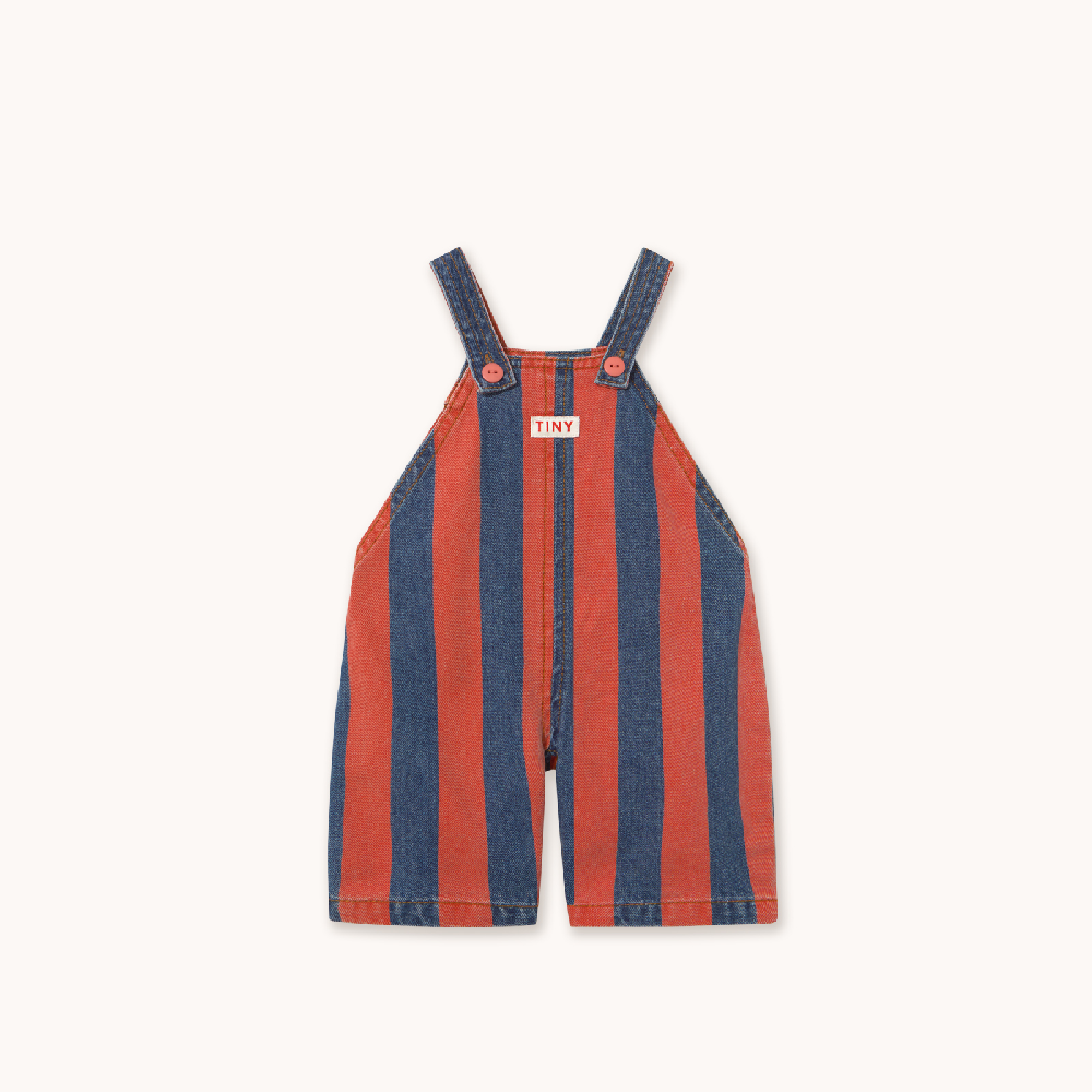 Red Stripes Baby Denim Dungaree Denim Medium Wash