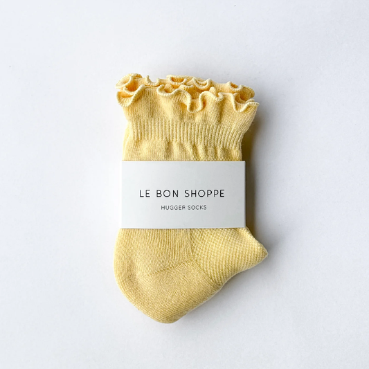 Ruffled Hugger Crew Socks Banana Cream/Red