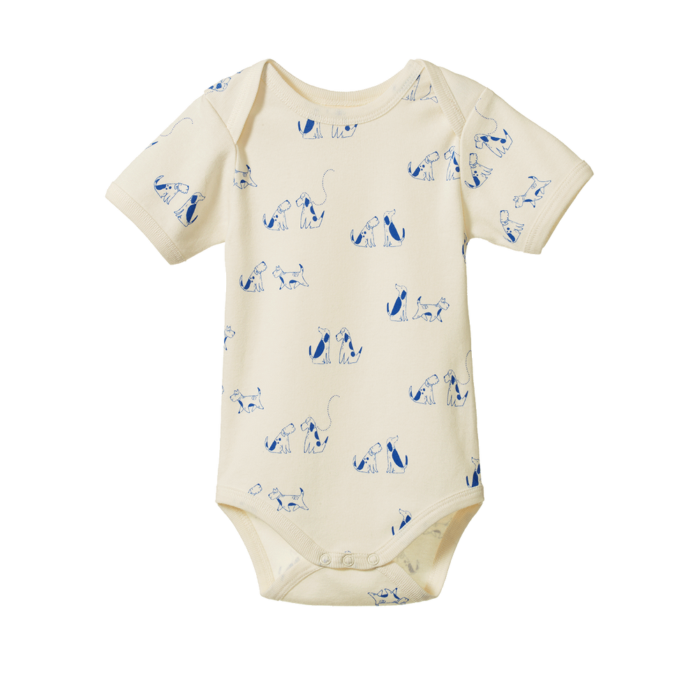 Short Sleeve Bodysuit - Dog Walk Print