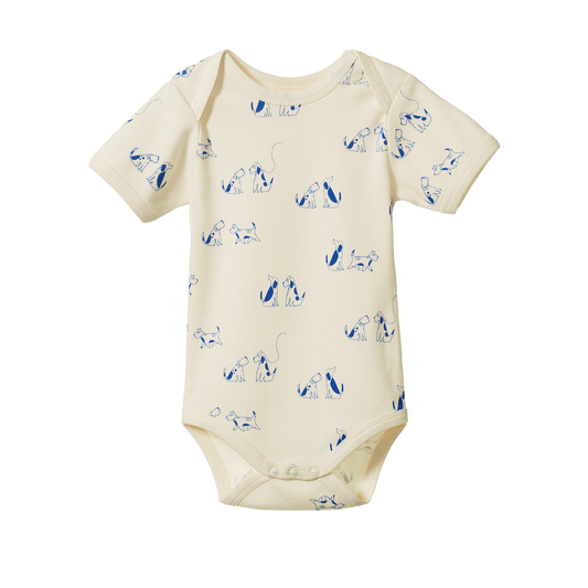 Short Sleeve Bodysuit - Dog Walk Print
