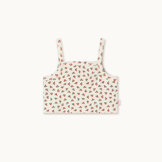 Tiny Roses Rib Top Off White