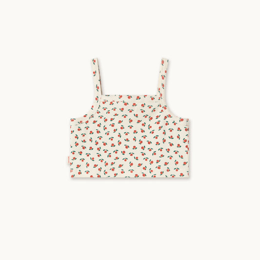 Tiny Roses Rib Top Off White