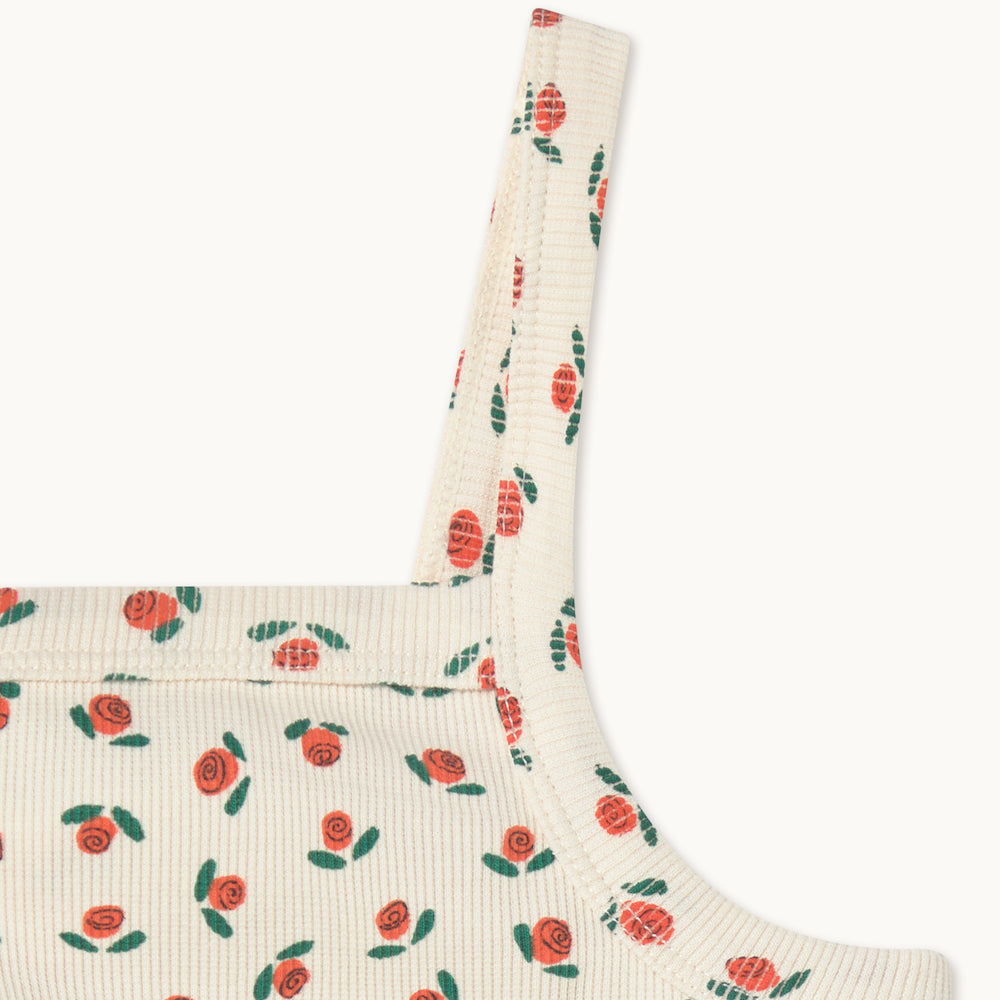 Tiny Roses Rib Top Off White