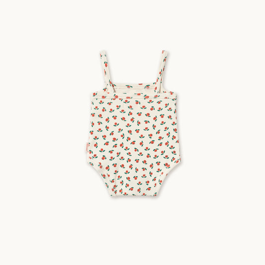 Tiny Roses Rib Sleeveless Body Off White
