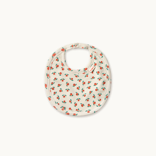 Tiny Roses Rib Bib Off White
