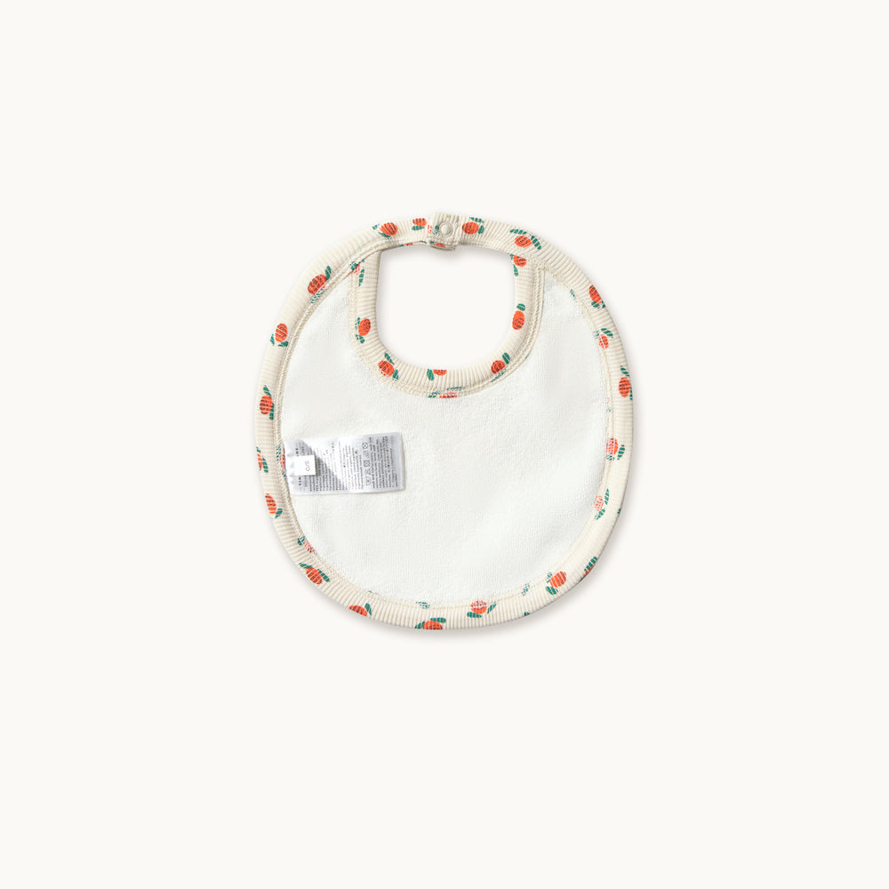 Tiny Roses Rib Bib Off White