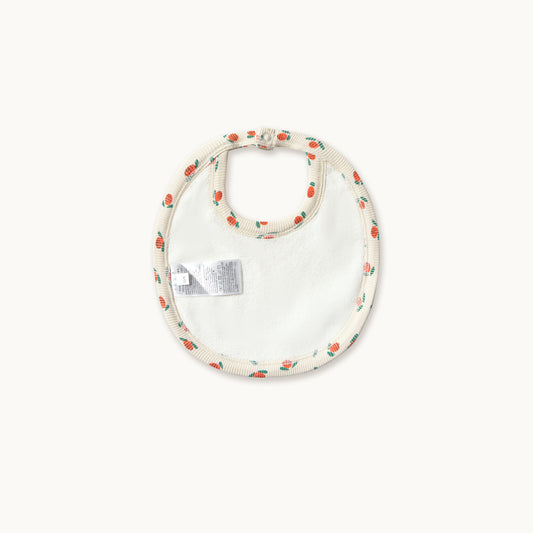 Tiny Roses Rib Bib Off White