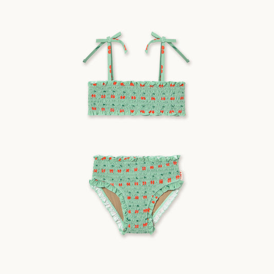 Cherries Smock Swim Set Washed Emerald