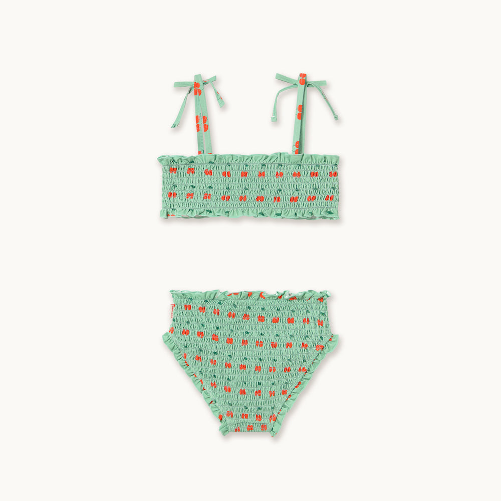Cherries Smock Swim Set Washed Emerald