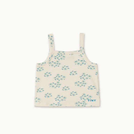 Blossoms Strap Top Off White