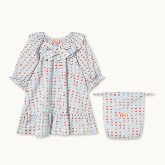 Mini Cherries Nightgown Dress Ice Blue