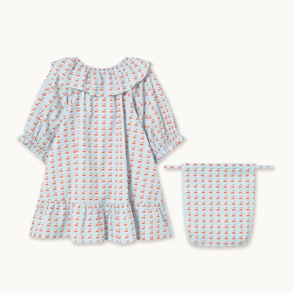 Mini Cherries Nightgown Dress Ice Blue
