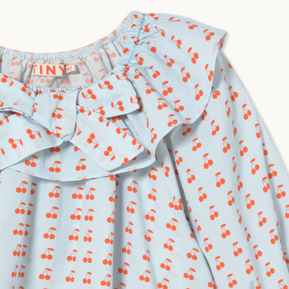 Mini Cherries Nightgown Dress Ice Blue