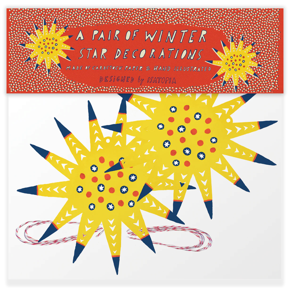 Pair of Paper Star Ornaments