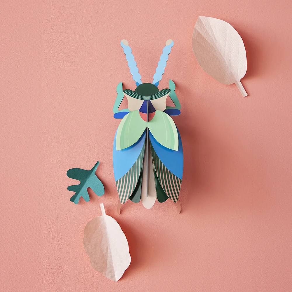 Wall Art Beetles A4 Emerald Beetle