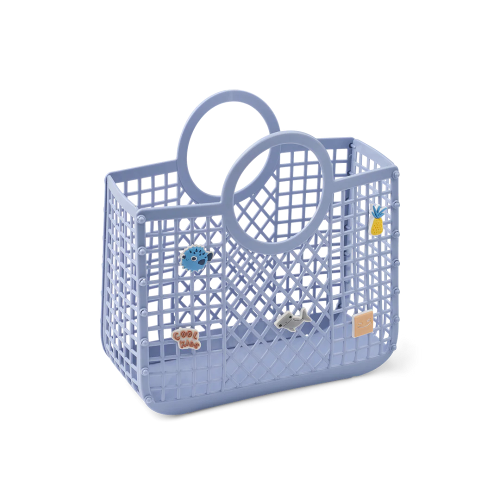 Samantha Basket With Charms Dusty Lavender