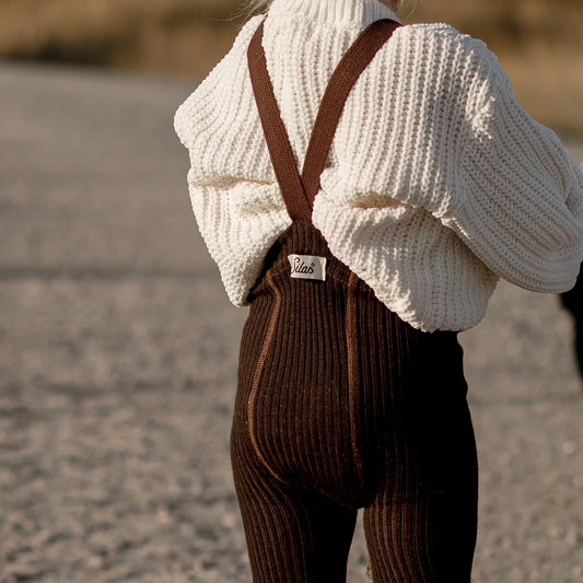 Wooly Footed Wool Tights Espresso Brown