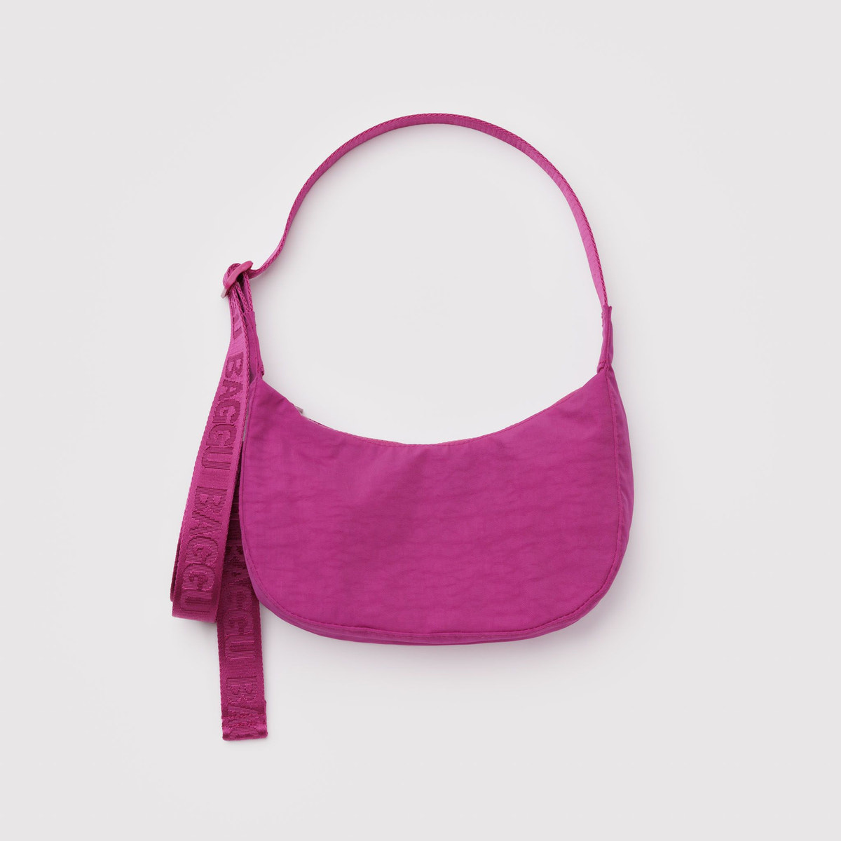Small Nylon Crescent Bag Deep Fuschia