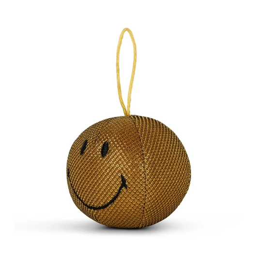 Smiley Christmas Ornament Gold 7cm