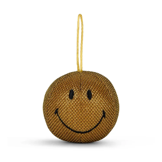 Smiley Christmas Ornament Gold 7cm