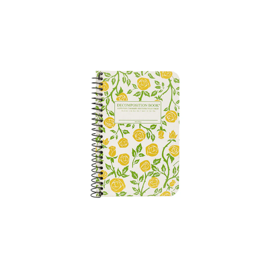 Spiral Notebook Ruled Pocket Roses