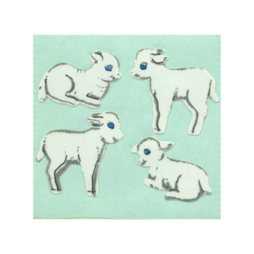 Lambs Paper Stickers Off The Roll