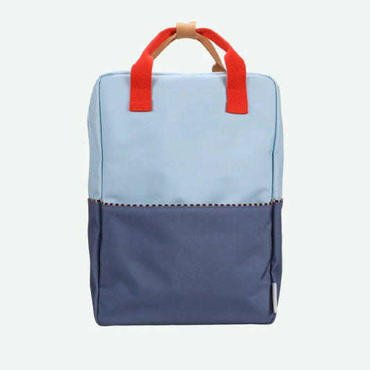 Backpack Large Colour Block Zissou Blue + Blue Whale