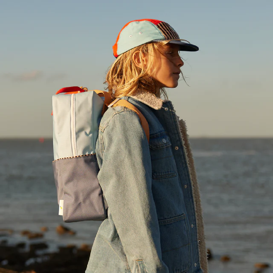 Backpack Large Colour Block Zissou Blue + Blue Whale