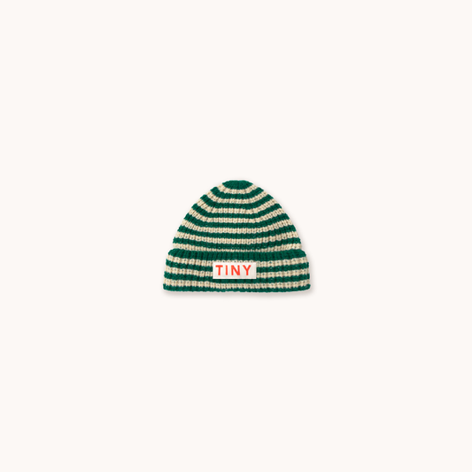 Baby Stripes Beanie Dark Green