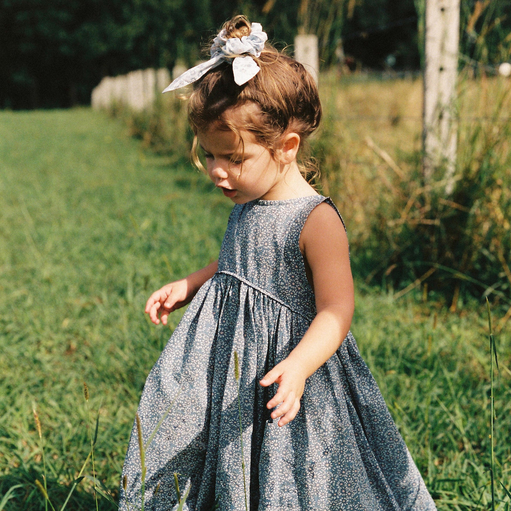 Swirl Dress in Ocean Blue Cotton Buds