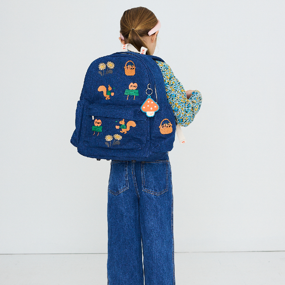 Tiny Apples Denim Backpack Denim Medium Wash
