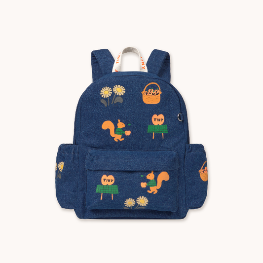 Tiny Apples Denim Backpack Denim Medium Wash