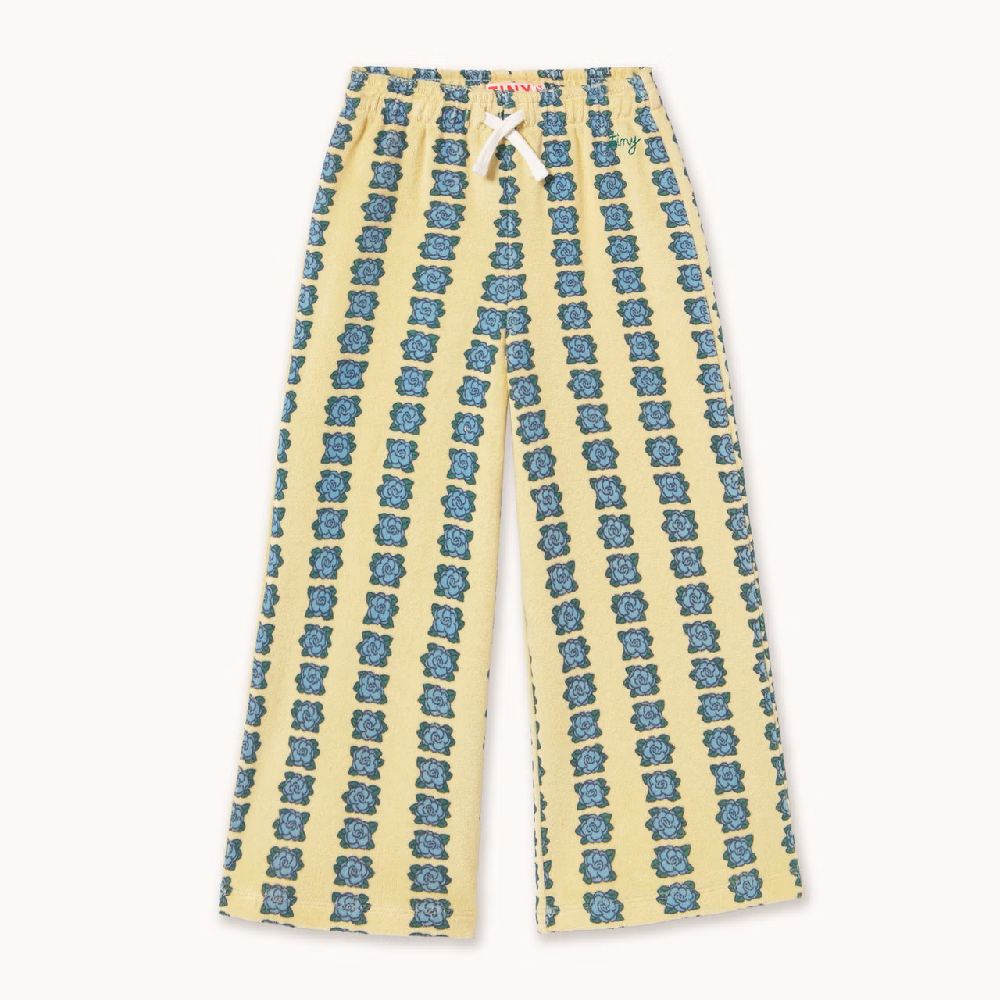 Blue Flowers Towel Pant Dusty Yellow