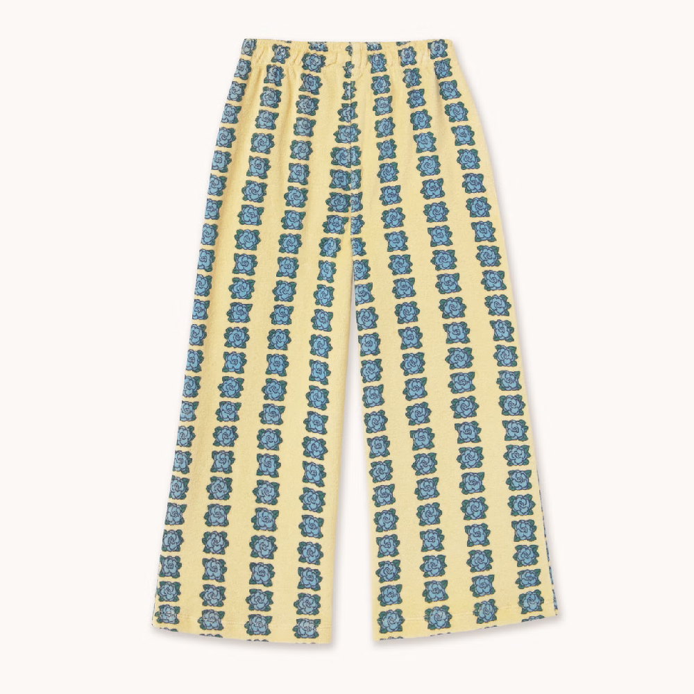 Blue Flowers Towel Pant Dusty Yellow
