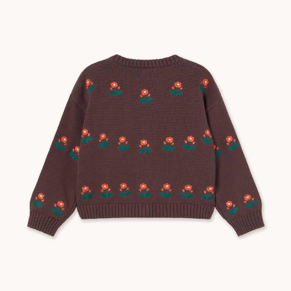Flowers Cardigan Dark Brown