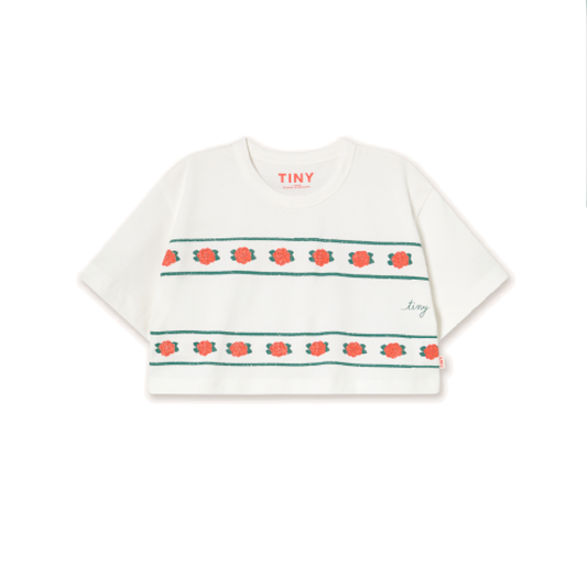 Roses Crop Tee Off White