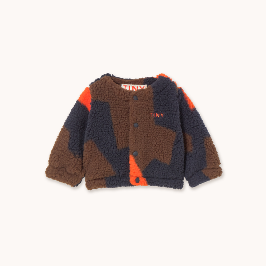 Abstract Baby Sherpa Jacket Summer Red