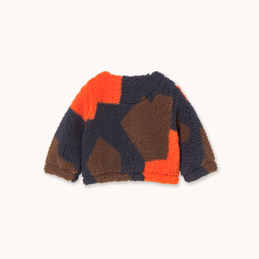 Abstract Baby Sherpa Jacket Summer Red