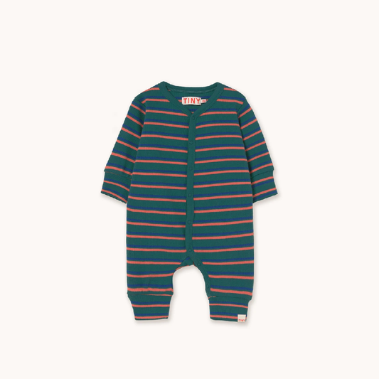 Duo Stripes Rib One Piece Dark Green