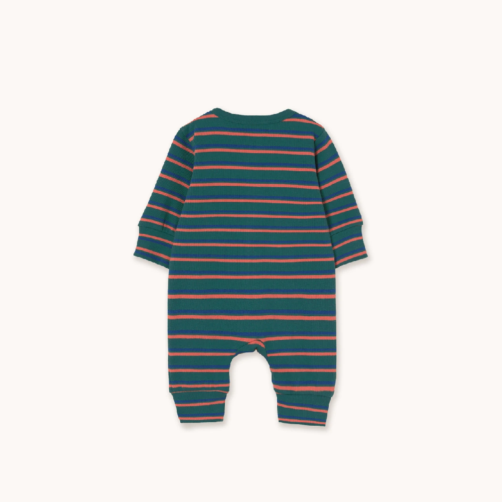 Duo Stripes Rib One Piece Dark Green