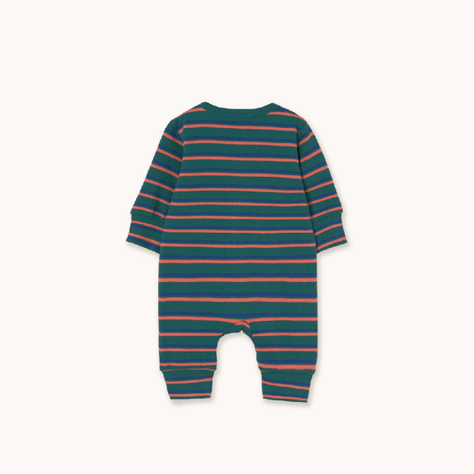 Duo Stripes Rib One Piece Dark Green