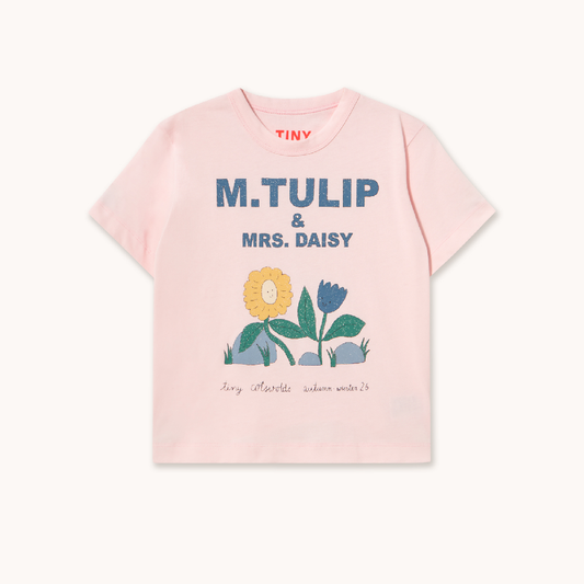 Tulip & Daisy Graphic Tee Pastel Pink
