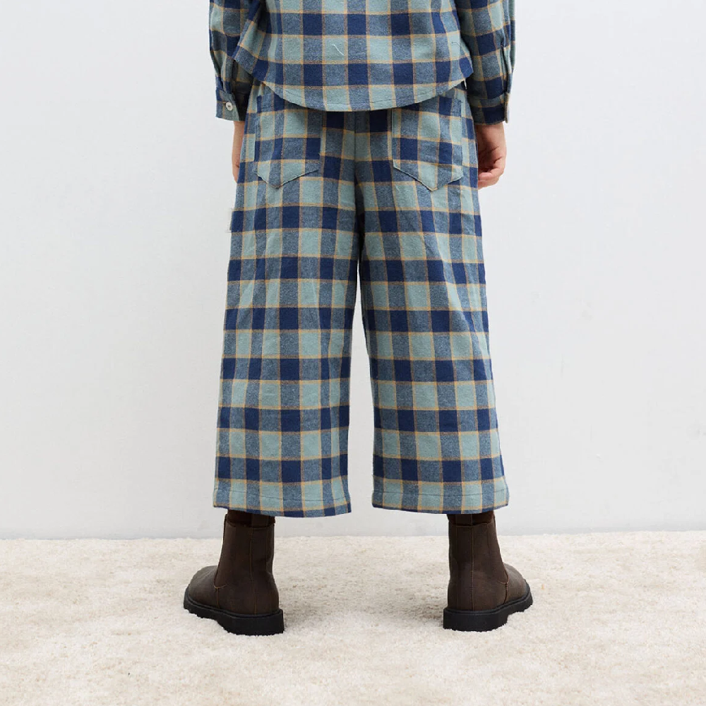 Checkered Blue Flare Pants