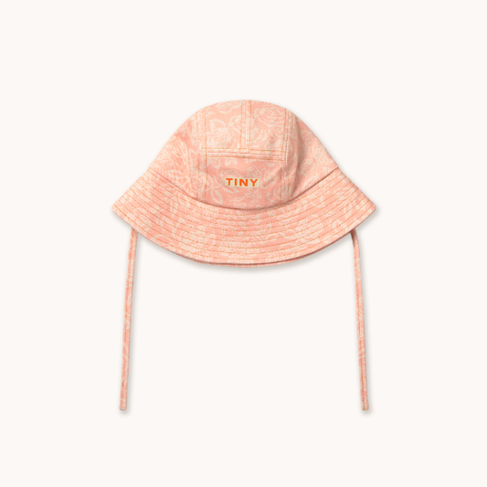 White Roses Denim Bucket Hat Dark Nude