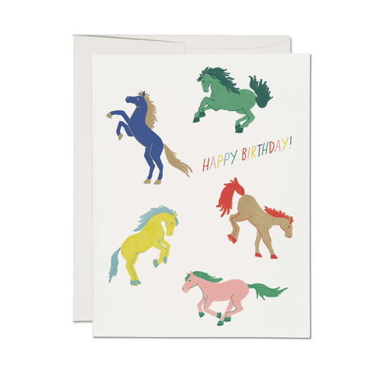 Wild Horses Birthday Greeting Card