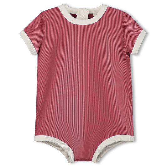 Clay Red Mini Stripe Infant Onesie