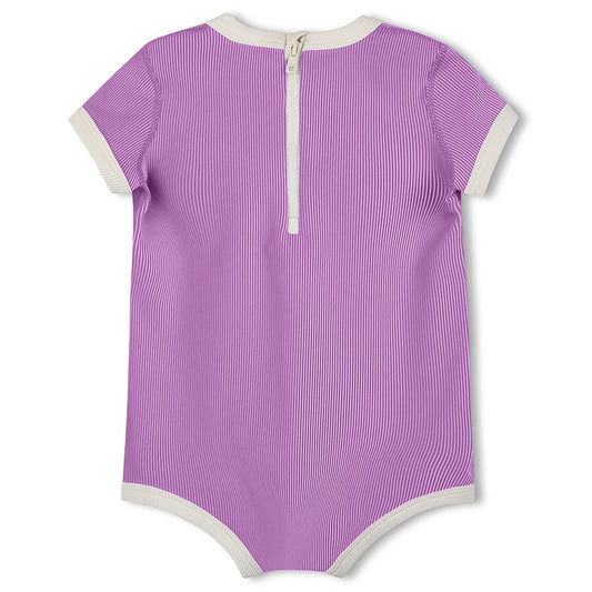 Lilac Mini Stripe Infant Onesie back