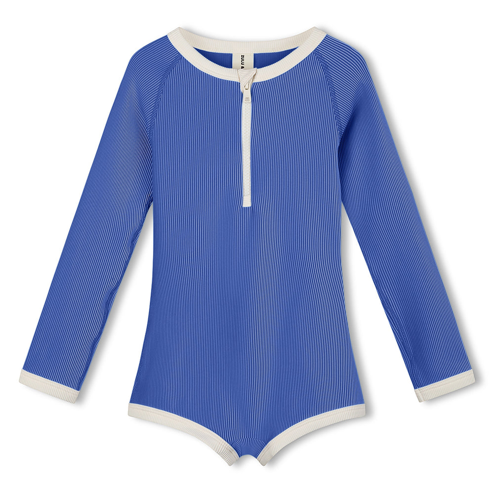 Sea Blue Mini Stripe Rashie Onesie