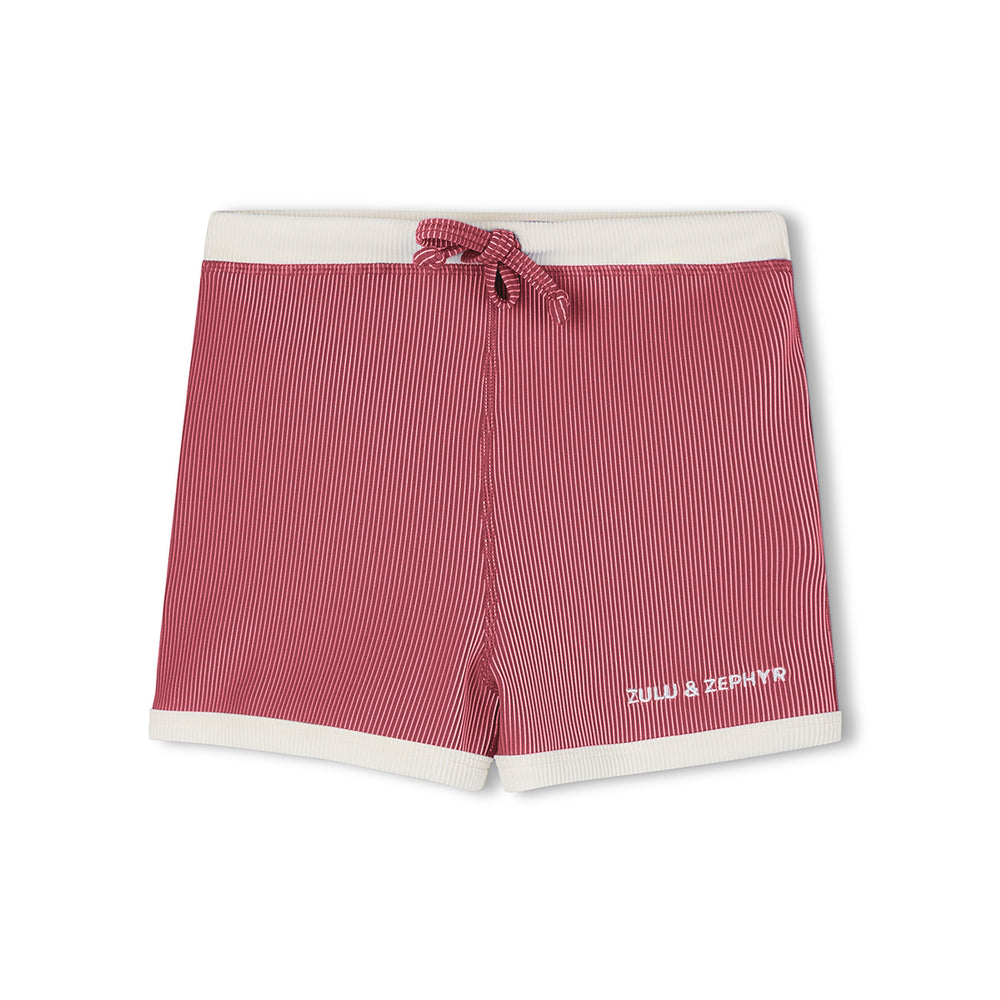 Clay Red Mini Stripe Surf Short