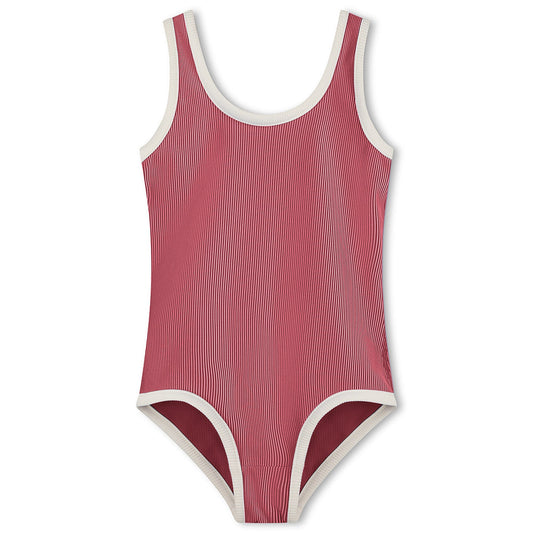 Clay Red Mini Stripe Scoop One Piece